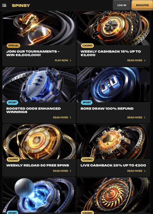 >Offers Spinsy Casino